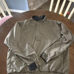 FootJoy DryJoys Men's Golf Windbreaker Jacket Brown Black Check Size L